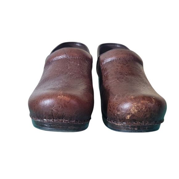 Dansko Leather Tooled Comfort Shoes Women's Size 40 US 9 Brown Nursing Waitress - Picture 4 of 9